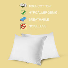 Load image into Gallery viewer, Mastertex Zippered Pillow Protectors 100% Cotton, Breathable &amp; Quiet (4 Pack) White Pillow Covers Protects from Dirt, Dust Mites &amp; Allergens (Queen - Set of 4-20x30)
