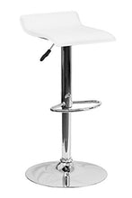 Load image into Gallery viewer, Offex Contemporary White Vinyl Adjustable Height Bar Stool with Chrome Base
