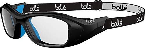 boll Swag Sport Protective Glasses w/Strap Black and Blue Polycarbonate Lens w/Anti-Fog and Anti-Scratch Cat.0 Unisex-Youth Small