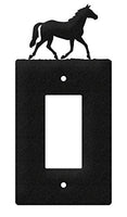SWEN Products Horse Quarter Wall Plate Cover (Single Rocker, Black)