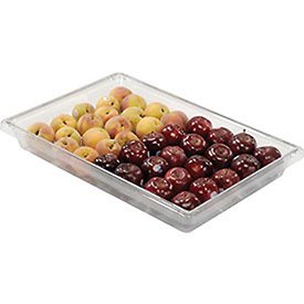 Rubbermaid Commercial Clear Plastic Box 5 Gallon 18 x 26 x 3-1/2 - Lot of 6
