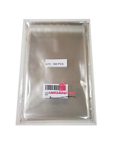 100 Pcs 4 15/16 X 6 9/16 Clear A6+ Card Resealable Cello/Cellophane Bags (Fit A6 Card w/Envelope) (by UNIQUEPACKING)