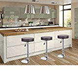 Load image into Gallery viewer, NORDIN Adjustable Round High Bar Stools | Swivel Backless Counter Height with Footing | Black PU Leather
