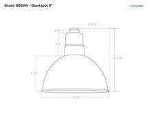 Load image into Gallery viewer, Cocoweb Blackspot Gooseneck Barn Light Fixture - 8&quot; Shade, Red Finish, 1600 Lumen LED Lighting, Indoor/Outdoor Installation - BBSW8CR-26R

