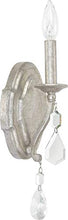Load image into Gallery viewer, Capital Lighting 1616AS-CR Blakely K9 Crystal Wall Sconce, 1-Light 60 Watt, 16&quot;H x 5&quot;W, Antique Silver
