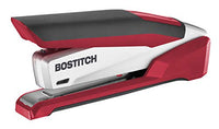 Bostitch InPower Spring-Powered Premium Desktop Stapler - One Finger, No Effort, Red/Silver (1117)