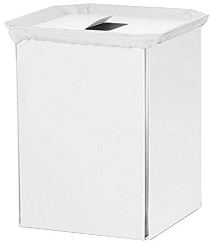 WS Bath Collections Bandoni Aluminum Laundry Basket with Internal Bag, White