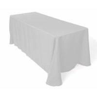BROWARD LINENS Tablecloth Polyester Rectangular Restaurant Line 90x132 Silver
