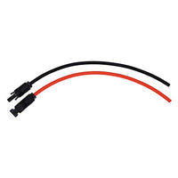1 Pair Black + Red 10AWG(6mm) Solar Panel Extension Cable Wire Connector Solar Adaptor Cable with Female and Male Connectors (1 FT)