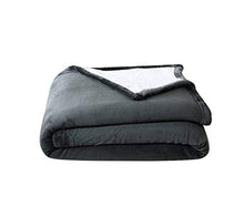 Load image into Gallery viewer, Chezmoi Collection Micromink Sherpa Reversible Throw Blanket (Queen, Gray)
