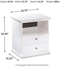 Load image into Gallery viewer, Ashley Furniture Signature Design - Bostwick Shoals Nightstand - 1 Drawer and 1 Cubby - Vintage Casual Cottage Design - White
