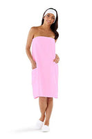 Boca Terry Womens Spa Wrap - 100% Cotton Spa, Shower, Bath and Gym Towel w Snaps - Med/Large, XXL, 4XL, 6XL
