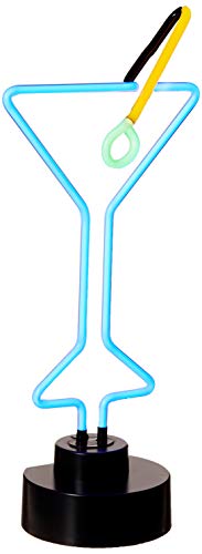 Neonetics Martini Neon Sign Sculpture Real Hand Blown Glass Tubes, Measures 8 in Wide by 19 in tall-4MARTX, Blue, Yellow and Green