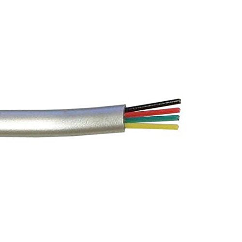 150 Ft Flat Telephone Modular Cable Cord Silver Satin 4 Conductor Bulk 28 AWG Copper Stranded PVC Jacket Per Foot Line Telephone, Bulk Roll, by NAC Wire and Cables