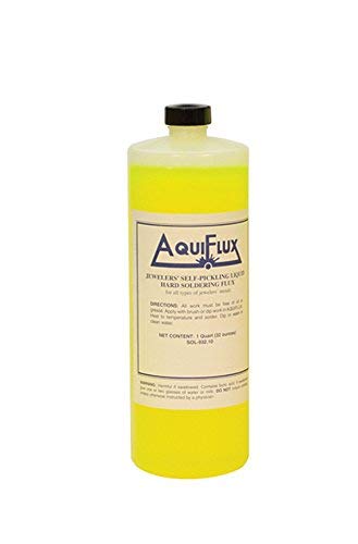 Aquiflux Self Pickling Flux for Precious Metals Gold Silver Jewelry and Hard Soldering 32 Oz (1 Quart)