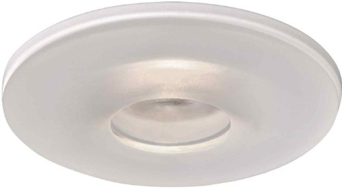 HALO Recessed 3017FGS 3-Inch Frost All-Glass Curve Shower Trim with White Base