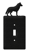 Load image into Gallery viewer, SWEN Products Siberian Husky Metal Wall Plate Cover (Single Switch, Black)

