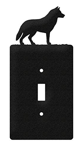 SWEN Products Siberian Husky Metal Wall Plate Cover (Single Switch, Black)