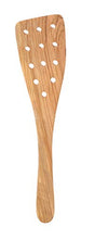 Load image into Gallery viewer, Eddington 50008 Italian Olive Wood Wide Pierced Spatula, Handcrafted in Europe, 12.5-Inches
