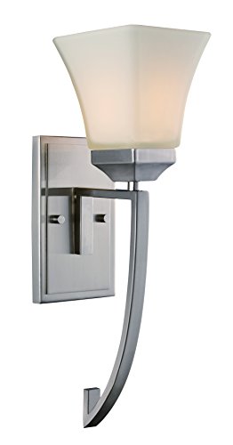 Trans Globe Imports 70641 BN Transitional One Light Wall Sconce from Cameo Collection in Pewter, Nickel, Silver Finish,