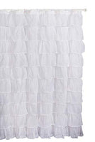 spring Home Flamenco Gypsy Ruffled Sheer Shower Curtain (White)