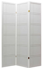 Load image into Gallery viewer, Oriental Furniture 6 ft. Tall Double Cross Shoji Screen - White - 3 Panels
