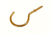 Load image into Gallery viewer, Lot Of 100 Cup Hook 50Mm To Shoulder Total Length 70Mm Brass Plated Eb
