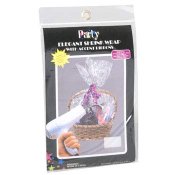 Basket Shrink Wrap 24 x 30 with 4 Accent Ribbons Party Pb Insert, Case of 48