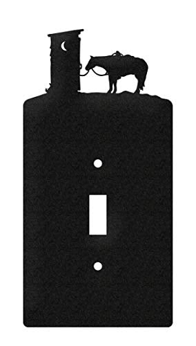 SWEN Products Outhouse Metal Wall Plate Cover (Single Switch, Black)