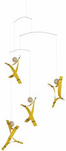 Load image into Gallery viewer, Free Minds Yellow Hanging Mobile - 17 Inches Plastic - Handmade in Denmark by Flensted
