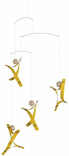 Free Minds Yellow Hanging Mobile - 17 Inches Plastic - Handmade in Denmark by Flensted