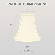 Load image into Gallery viewer, Royal Designs Fancy Square Bell Lamp Shade - Eggshell - 6 x 14 x 11.5
