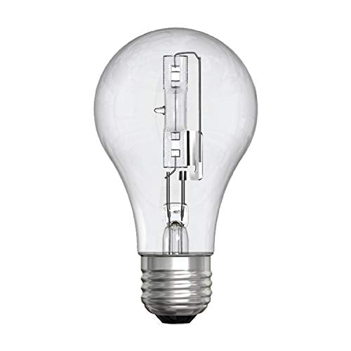 GE Halogen Light Bulbs, Crystal Clear Energy Efficient Halogen A19 Light Bulbs, 43-Watt (60-Watt Replacement), 750 Lumen, Medium Base, Clear Light Bulbs, Soft White, 2-Pack, General Purpose Light Bulb