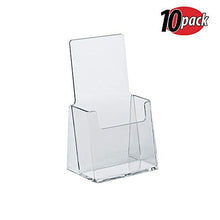 Load image into Gallery viewer, Azar 252012 Clear Acrylic Trifold Literature Brochure Holder For Counter | Perfect For Pamphlets | Brochures | Menus | Promotions | Literature | Made In USA (Pack of 10)
