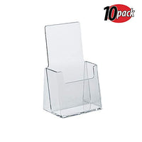 Azar 252012 Clear Acrylic Trifold Literature Brochure Holder For Counter | Perfect For Pamphlets | Brochures | Menus | Promotions | Literature | Made In USA (Pack of 10)