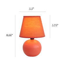 Load image into Gallery viewer, Simple Designs LT2008-ORG-2PK Globe Table Lamp Set, Orange, 2 Count
