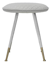 Load image into Gallery viewer, Safavieh American Homes Collection Brinley Mid-Century Modern Light Grey and Silver 30-inch Stool
