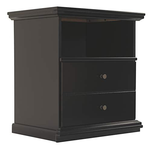 Ashley Furniture Signature Design - Maribel Nightstand - 1 Drawer and 1 Cubby - Vintage Casual - Black