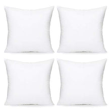Load image into Gallery viewer, Acanva Throw Pillow Inserts Decorative Stuffer Soft Hypoallergenic Polyester Couch Square Form Euro Sham Cushion Filler, 20&quot;-4P, White 4 Pack
