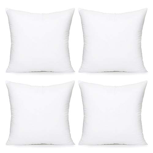 Acanva Throw Pillow Inserts Decorative Stuffer Soft Hypoallergenic Polyester Couch Square Form Euro Sham Cushion Filler, 20