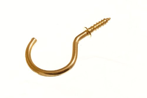 CUP HOOK 38MM TO SHOULDER TOTAL LENGTH 53MM BRASS PLATED EB (pack of 10)