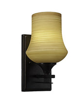 Load image into Gallery viewer, Toltec Lighting Uptowne 1 Light Wall Sconce Zilo Cayenne Linen Glass, Dark Granite
