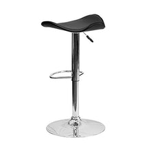 Load image into Gallery viewer, Offex Contemporary Black Vinyl Adjustable Height Bar Stool with Chrome Base
