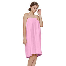 Load image into Gallery viewer, TopTie Women&#39;s Cotton Terry Spa Shower Bath Towel Wrap-Pink-S/M
