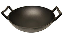 Load image into Gallery viewer, Kasian House Cast Iron Wok, Pre-Seasoned with Wooden Lid 12&quot; Diameter and Large Handles, Stir Fry Pan
