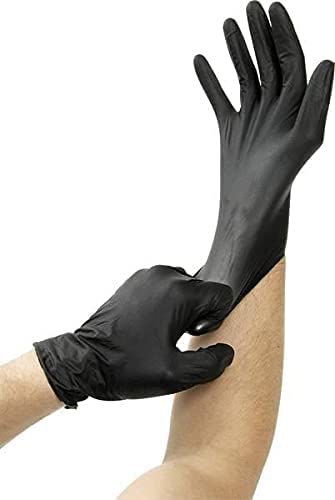 EPPCO Grease Bully 6-Mil Nitrile Gloves  Black, X-Large, Box of 100 - Latex-Free, Powder-Free, Chemical and Puncture Resistant, Superior Grip