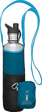 Load image into Gallery viewer, ChicoBag Bottle Sling rePETe Recycled Water Bottle Carrier Bag with Pouch - Aquamarine
