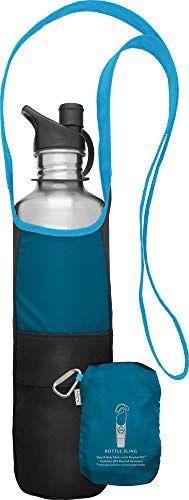 ChicoBag Bottle Sling rePETe Recycled Water Bottle Carrier Bag with Pouch - Aquamarine
