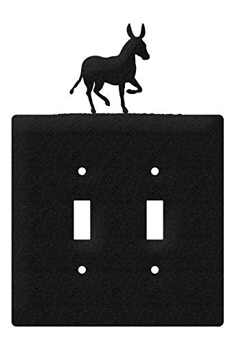 SWEN Products Donkey Wall Plate Cover (Double Switch, Black)