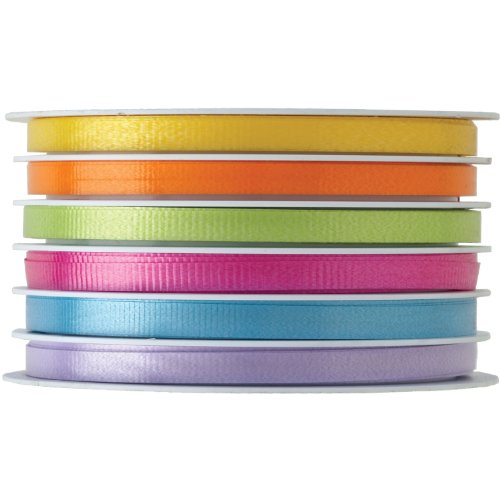 Jillson Roberts 6-Spool Count Multi Channel Curling Ribbon Available in 8 Color Combinations, Caribbean Mix